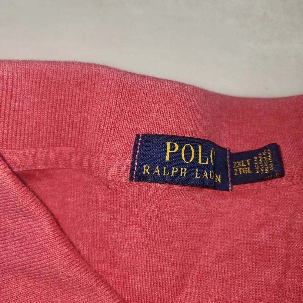 Polo Ralph Lauren Mens 2XLT Big & Tall Red Heather Short Sleeve Polo Shirt 877